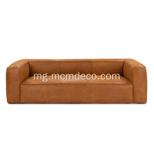 Mid amin&#39;ny taonjato maoderina Cigar Rawhowide Tan Leather Sofa